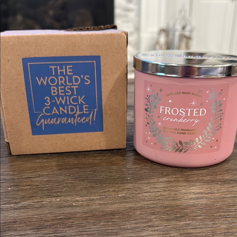 Bath & Body Works Pink Frosted 3-Wick Candle